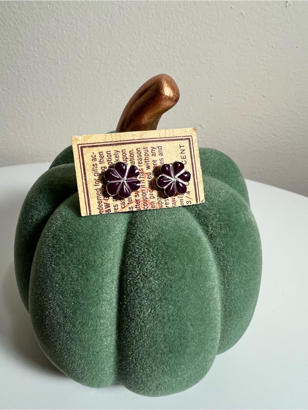 Purple Stone Floral Earrings